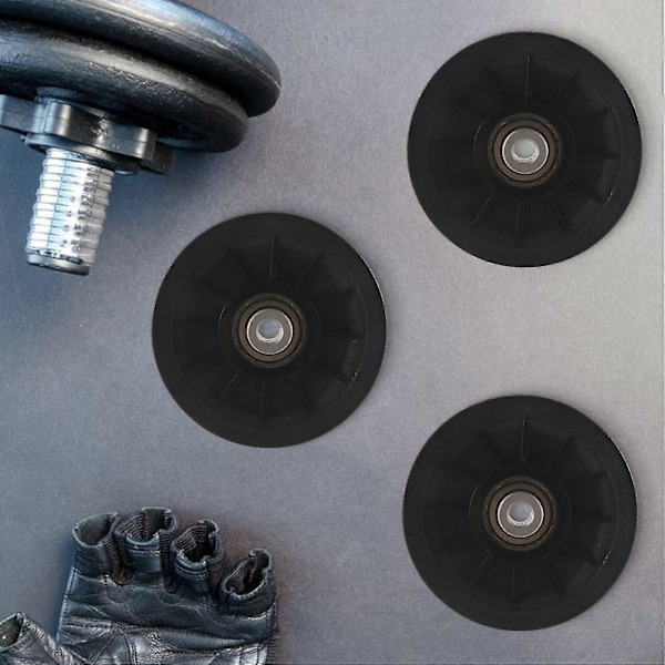 4 stk. Universal 105 mm Diameter Slidstærk Leje Trisse Hjul Kabel Gym Fitness Udstyr Del