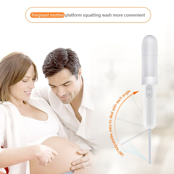 Bärbar resebidé-spruta Handhållen bidé Enkel att använda elektrisk bidé med 180° justerbar vinkel för hygienrengöring Baby Utomhusresor