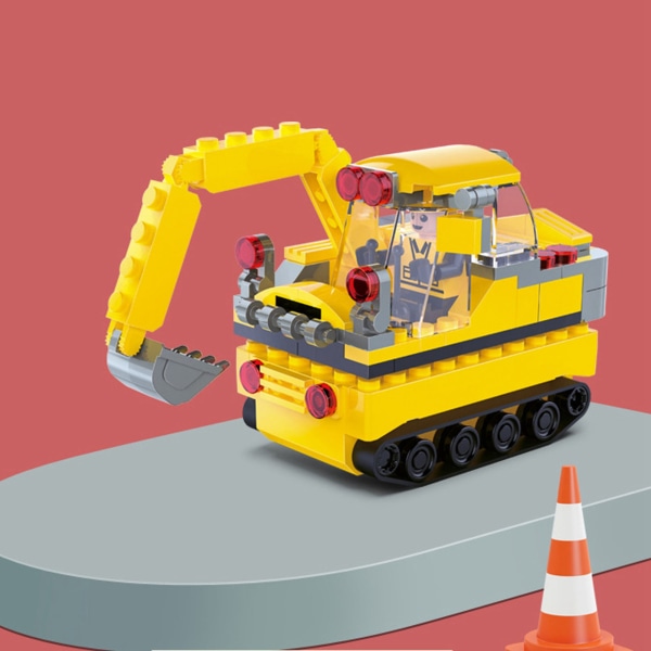 DIY induktiv gravemaskin byggeklosser Lekebil for barn 3+