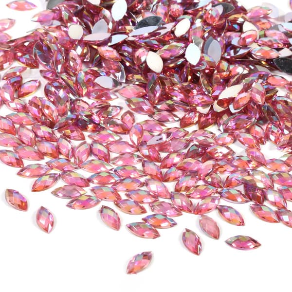 Fargerike Hesteøye Akryl Rhinestones - Kunsttilbehør PinkPink