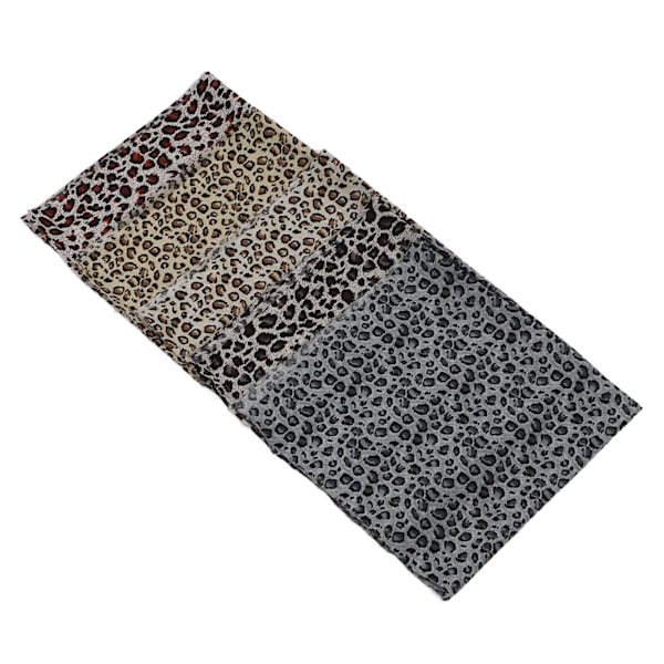 5 stk bomullsstoff med leopardmønster i flere farger, 48x48 cm, mykt å ta på, hudvennlig trykt stoff