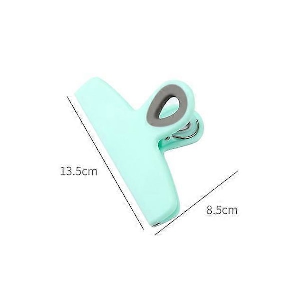 Poseklemmer Sett med 4 (grønn), 12,7 cm brede kraftige poseklemmer, store poseklemmer for matoppbevaring med lufttett forsegling for brødposer, snacks B