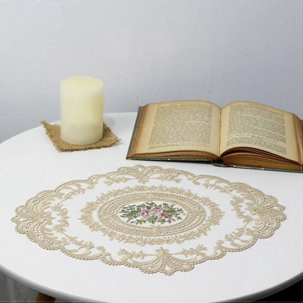 2x Soikea Kirjailtu Pitsi Fa Läpinäkyvä Tabletti Er Pöytämatto Huonekalujen Suoja
