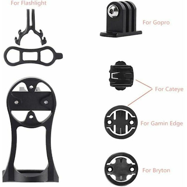 Maantiepyörän ohjaustangon jatkoteline Polkupyörätietokoneen kiinnike Garmin Edge/Bryton Rider/CatEye -laitteille