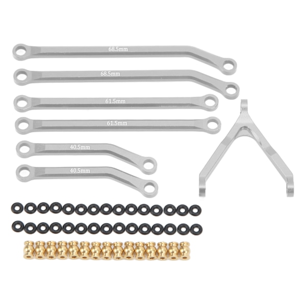 1/24 RC Tie Rod -sarja CNC-alumiiniseos, korkea maavara, vetovarsi, nivelvarsi, liitin, hopea