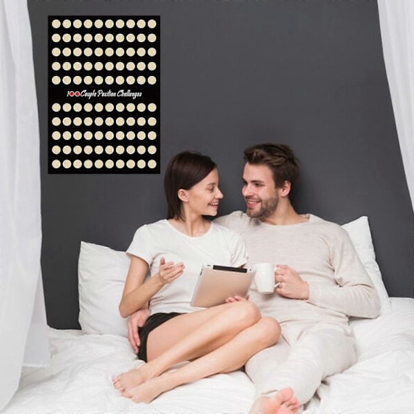 Valentines Gave Skrape Lodd Plakat, 100 Posisjoner Utfordring Dates Skrape Lodd Plakat Romantisk Par Kveld Spill Plakat for Jubileum og Valentines
