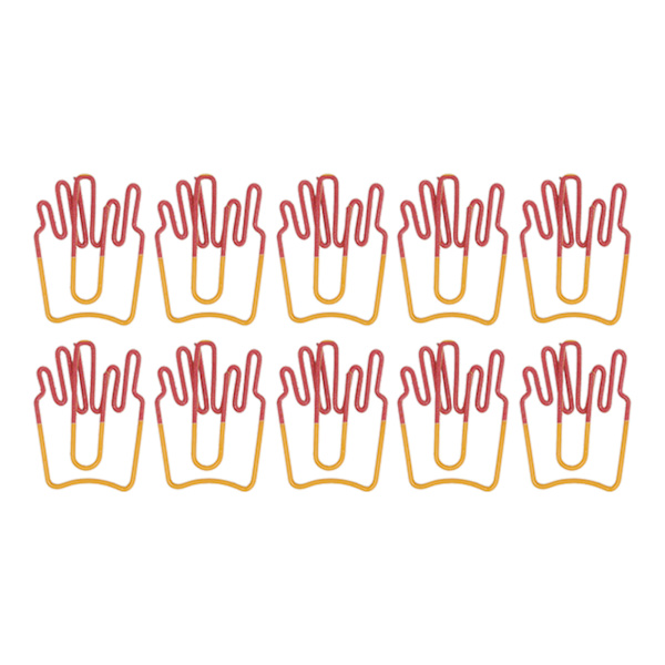 100 stk binders Søt pommes frites form galvaniseringsprosess Lett bærbar metall binders