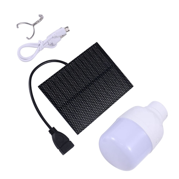 Monokrystallinsk Silisium Solcellepanel LED Sol USB Oppladbar Lyssett for Innendørs og Utendørs Fotturer Camping Fiske