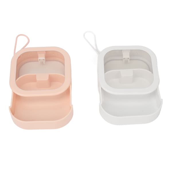2 stk Hårstrikk Organizer Boks Multifunksjonell Gjennomsiktig Topp Hårtilbehørsboks for Småting Smykker Bomullspinner