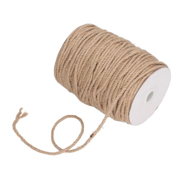 4MM 3-trådig rep 100m naturlig dekoration hampa jute garn snöre för konstverk trädgård dekoration och DIY hantverk