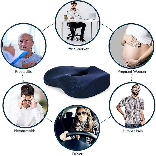 Memory Foam Siddepude, Ortopædisk til Hæmorider, Haleben Pude til Bil, Hjem, Kontor, Gamer, på Kørestol, Lændestøtte Siddepude, Rygsmerter