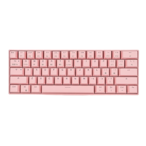 READSON Mekanisk tastatur 61 taster RGB baggrundsbelyst ergonomisk design 1800mAh batteri trådløs understøttet kablet tastatur sort akse krop