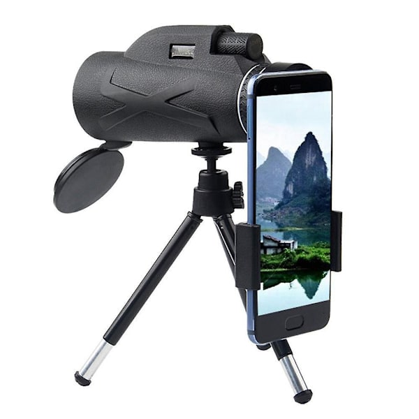 Højtydende vandtæt HD monokulær kikkert med smartphoneholder og stativ - ideel til boldspil og sightseeing