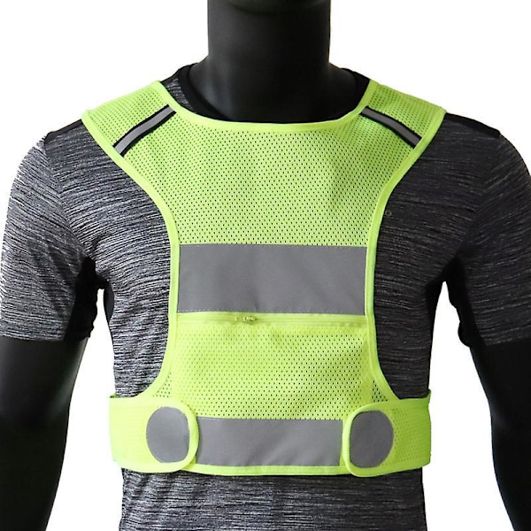 Night Reflective Running Vest, Adjustable Waistband for Jogging and Cycling