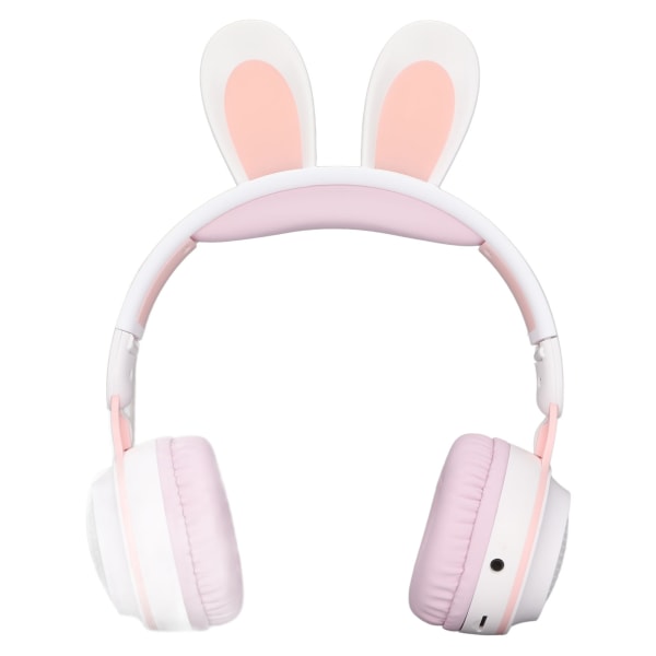 Rabbit Ear Bluetooth 5.0 -kuulokkeet taitettavat lasten langattomat kuulokkeet LED-värivalolla PC-tabletille Online LearningWhite Pink