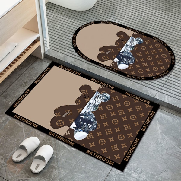 Kylpyhuonematto Moderni imukykyinen nopeasti kuivuva kylpyhuonematto sisäänkäynnin ovi Liukumaton matto Robotti karhu neliö