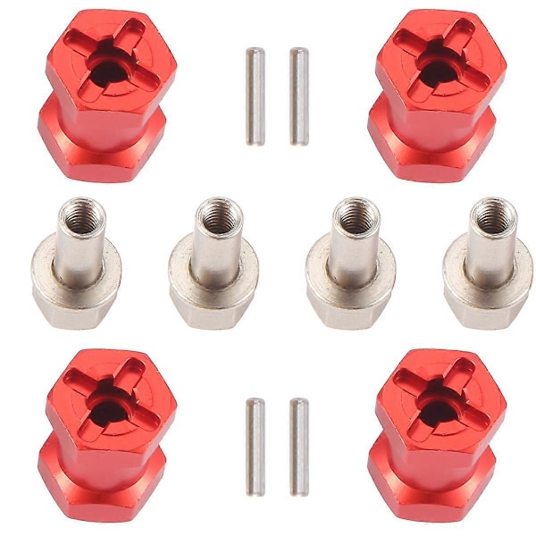 12mm Hex Hjulnavadapter 17mm Forlengelse Kombinasjonskobling Rød