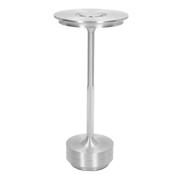 LED-bordslampa, uppladdningsbar, 16 färger, bärbar, modern metall RGB-skrivbordslampa med fjärrkontroll för vardagsrum, kontor, silver