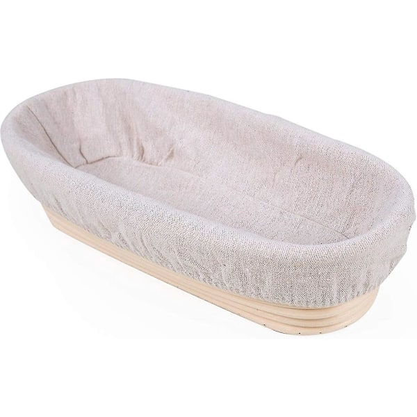 Banneton Oval, Brotform med linnefoder, brödjäsningskorg, upp till 0,7 kg deg, 30 x 14 x 7 cm