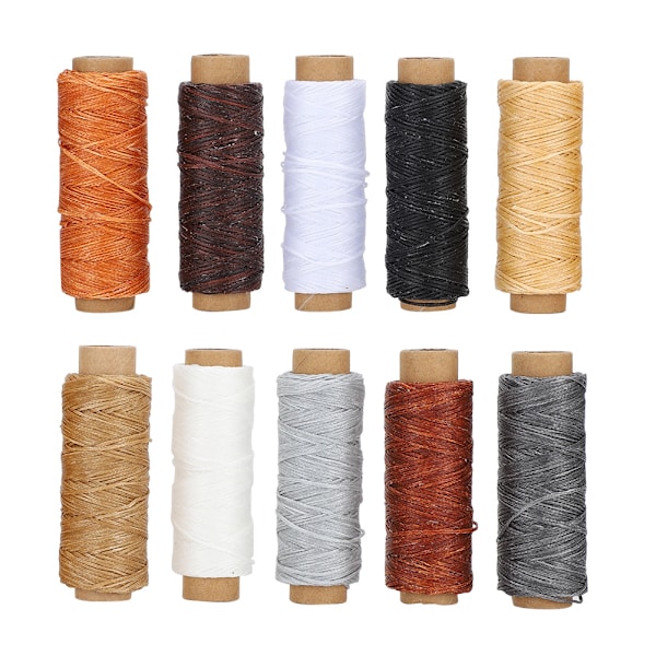 10PCs Hand Stitch Thread Sewing Kit DIY Supplies Durable Leather Crafts 150D 10‑Color