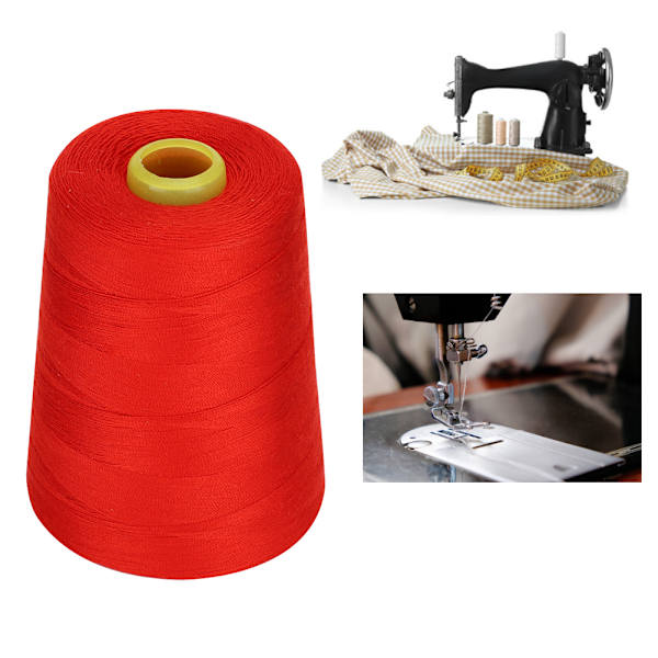 Sytråd 8000 meter högkvalitativ polyester hushållstillbehör (röd)