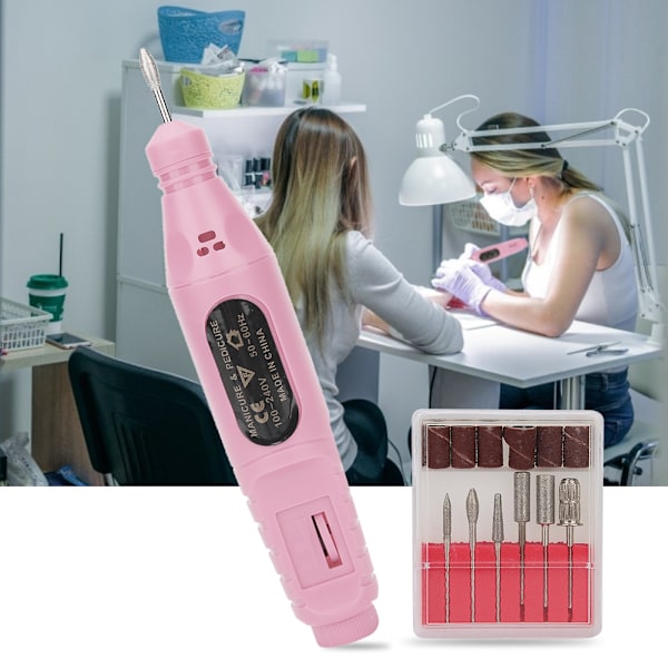USB -kannettava sähköinen kynsiporakone kynsiporakone manikyyri kynsilakkatyökalu KitPink USB