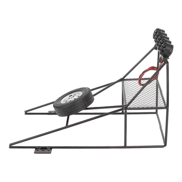 RC Bakre Hink med Däck Taklampa Flagga Bilmodell Bakre Hink Rullbur för WPL D12 1/10 RC Lastbil Gul