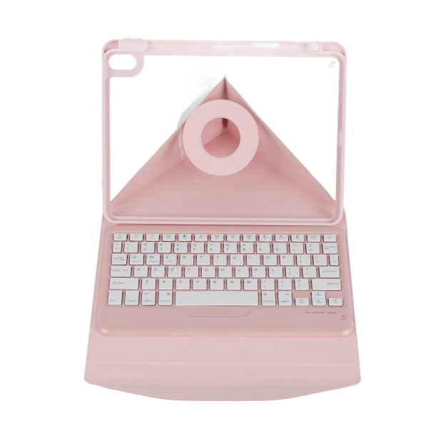 Lodret tastaturtaske Multivinkel magnetisk klart bagcover Aftageligt BT-tastatur Pink Tastaturetui til IOS 10,9 tommer tablet