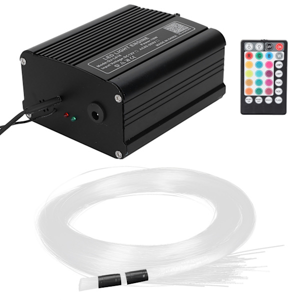 16W fiberoptisk ljus RGBW LED-takljussats APP-kontroll med 2m fiberoptisk kabel