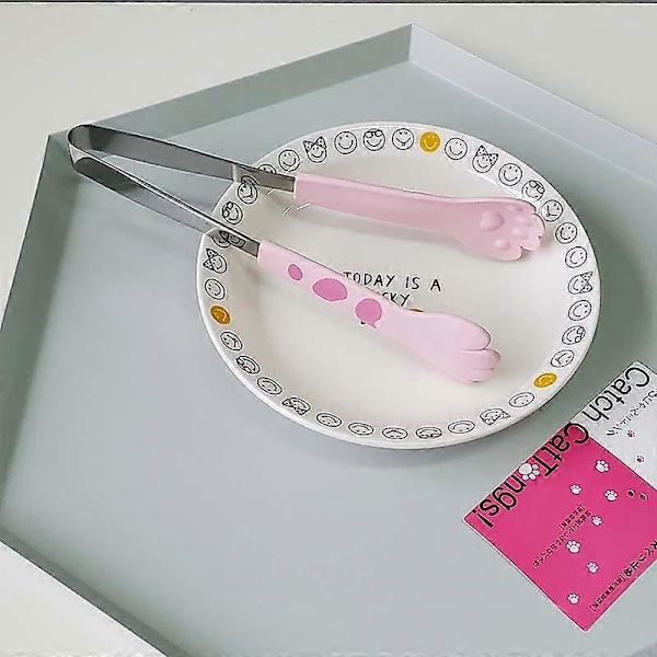 1 stk sett med kattetang kjøkkenmatlagings tang 12cm katteklo-formet mattang kjøkkentilbehør for matlaging av kaker, desserter, fruktsalat, sukker, ba