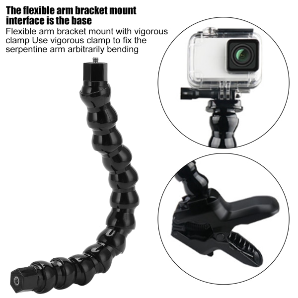 Flexibel Monopod svanhals käftfäste med 12 sektioner och 1/4-tums skruvhål