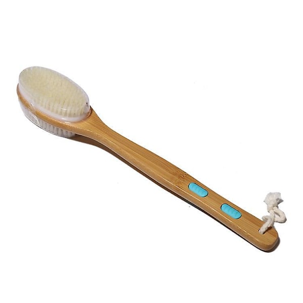 Kroppsborste Ryggborste Dusch Exfolierande Badborste med Långt Trähandtag Våt eller Torr, Tvätta Din Kropp Enkelt 43.6*7.5*5.7cm