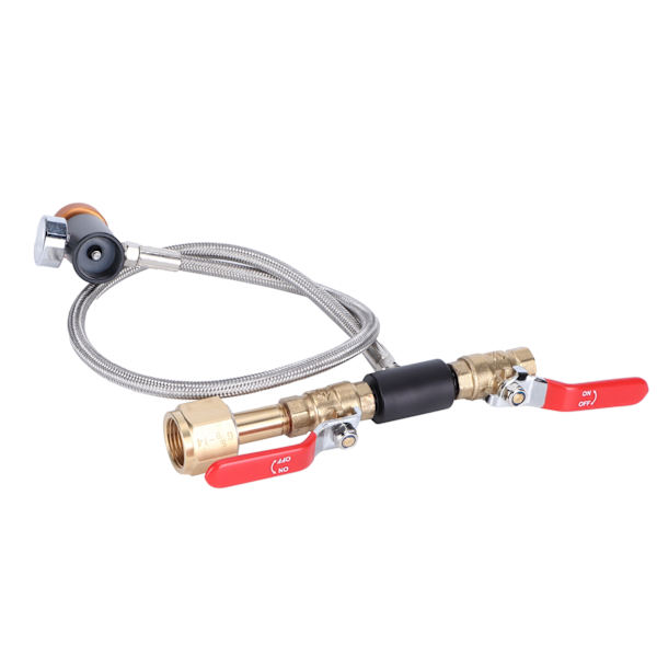 CO2 Universal Ekstern Slange Adapter G5/8-14 24in Dobbel Ventil Soda PTFE Slange med ASA3000psi Måler