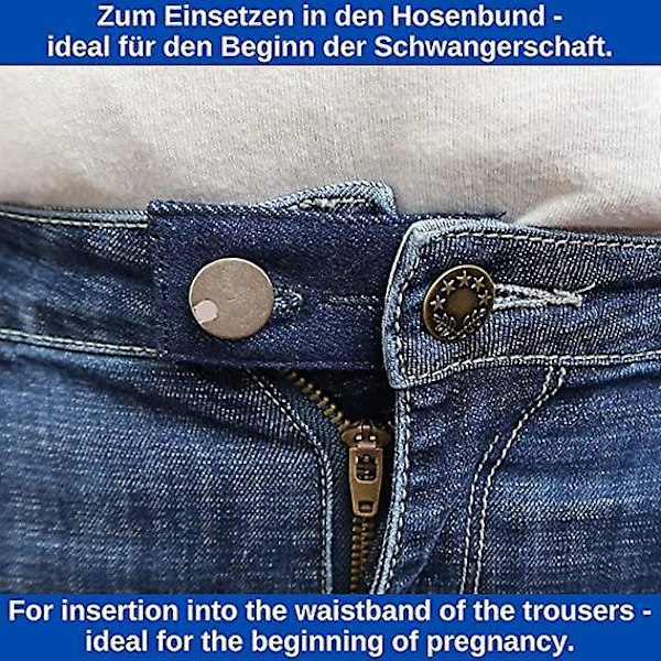 Justerbar knappförlängning för jeans och byxor - Set om 3, upp till 7,3 cm midjeförlängare