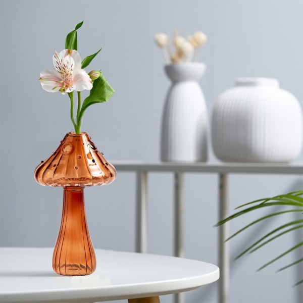 Nordisk hem glas svamp vas, aromaterapi flaska dekorativ prydnad Brun Brown