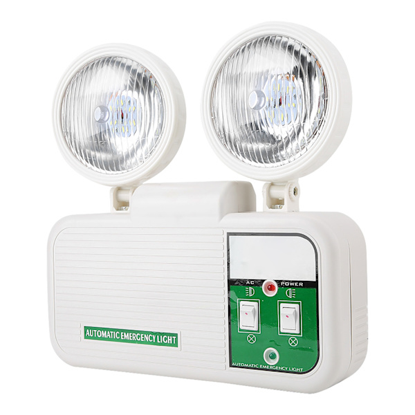2W dubbel lamphuvudutgång 9 lysdioder nödljus 110‑220V EU-kontakt