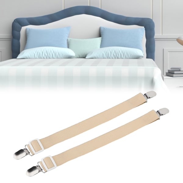 2 stk Multipurpose Sengetøj Clip Stropper Griber Skridsikkert Fasteners Madras Holder (Khaki) Khaki