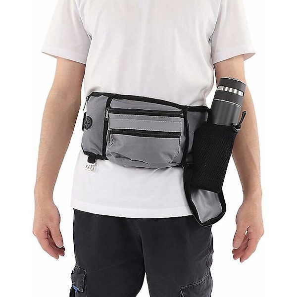 Koiran Herkkupussi, Koiran Koulutus Vyötärölaukku Suuri Hands-Free Tila Pennun Koulutukseen Juoksuun Harmaa 40 X 14.5cm
