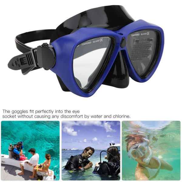 Dykglasögon för vuxna Simning Scuba Snorkelutrustning Anti-dimma undervattensglasögon Blå