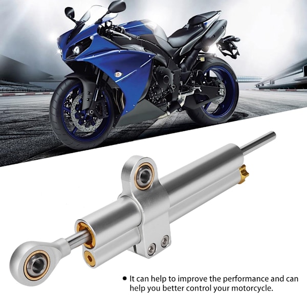 Universal motorcykel CNC aluminiumlegering styrdämpare stabilisator tillbehör (silver)