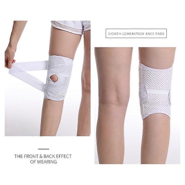 Knæbandage Knæstøtte med Sidestabilisatorer til Meniskskade Knæsmerter Gigt Skader Genoptræning, Justerbar Åndbar ZD HU 1 STK-XL