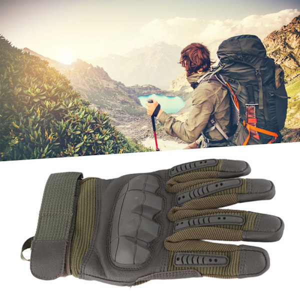 Motorcykelhandskar Hårda Knogar Andningsbara Bra Grepp Anti Slip Full Finger Powersports Handskar för Lumbering Tung Industri Grön M