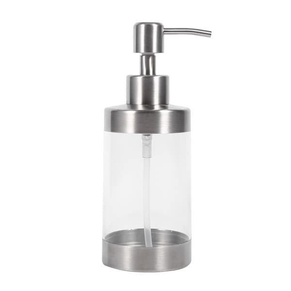 1 stk. 350 ml sæbedispenser bordplade pumpe lotionflaske 304 rustfrit stål og akryl