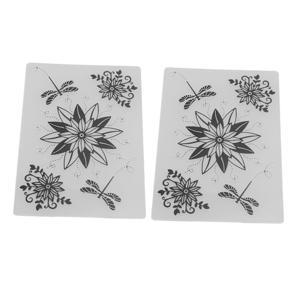 2Pcs Embossing Template Practical Cute Patterns Relief Design DIY Craft Template Molds for Making Cards Invitations