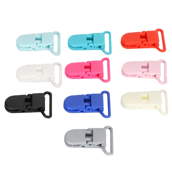 Färgglada Nylon hängselklämmor Set - 10 delar