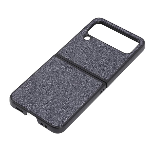 Glänsande telefonfodral Mockafoder ABS Reptåligt vikbart skärmfodral för Samsung Galaxy Z FLIP 4 Svart