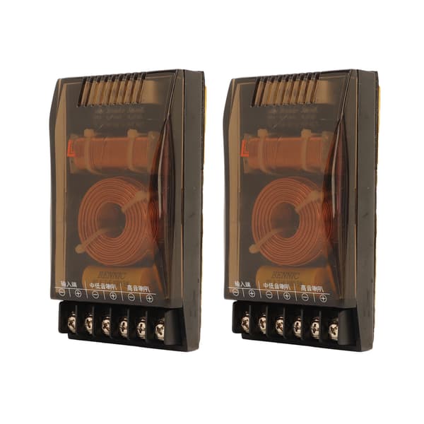 2 stk. 2-vejs bilstereo-crossover universal 120W 12V forbedrer basfald lydfrekvensdeler