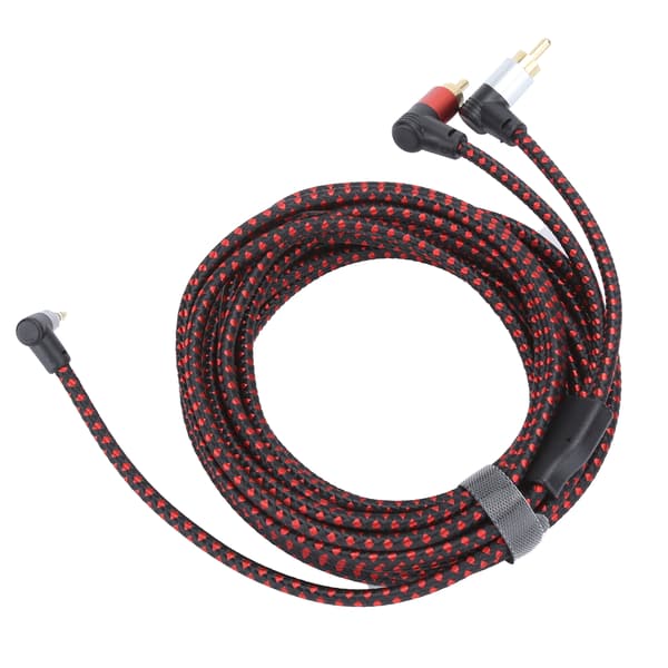 90° 3.5mm hanstik til 2RCA han lydkabel ABS stereomikrofonkabel til DVD-højttaler 5m