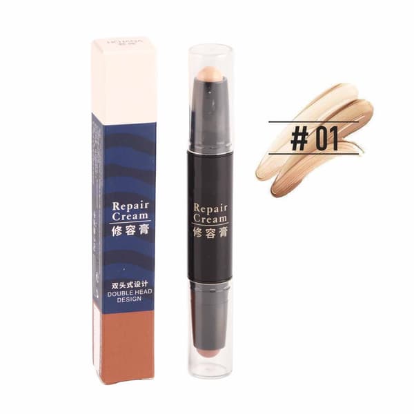 Highlighter Stick Dubbelsidig Vattentät Brightener Highlighter Smink Konturstift Typ 1