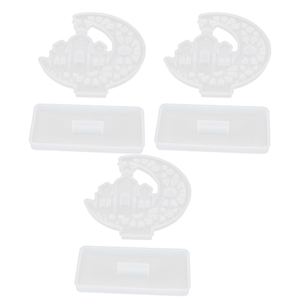 3 sæt epoxyforme harpiksstøbeforme DIY håndlavede silikone Crystal Castle Borddekoration